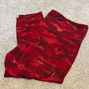 Athleta Red Camouflage 7/8 Leggings